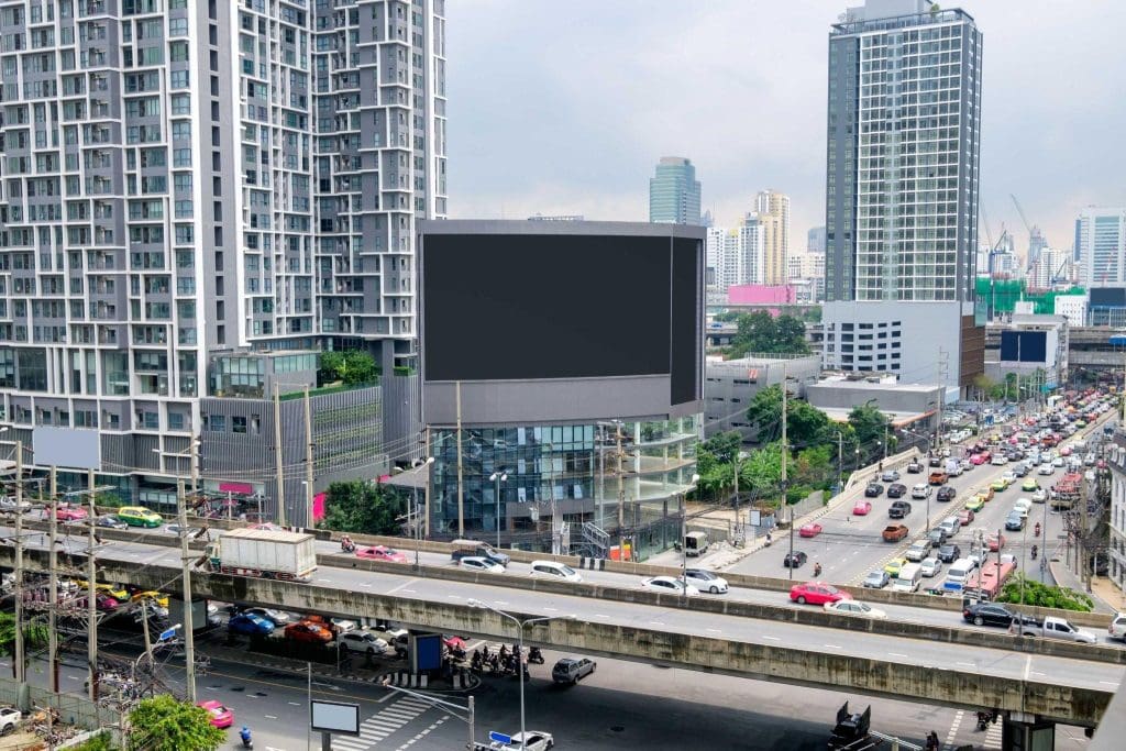 Outdoor LED display screen in the main road