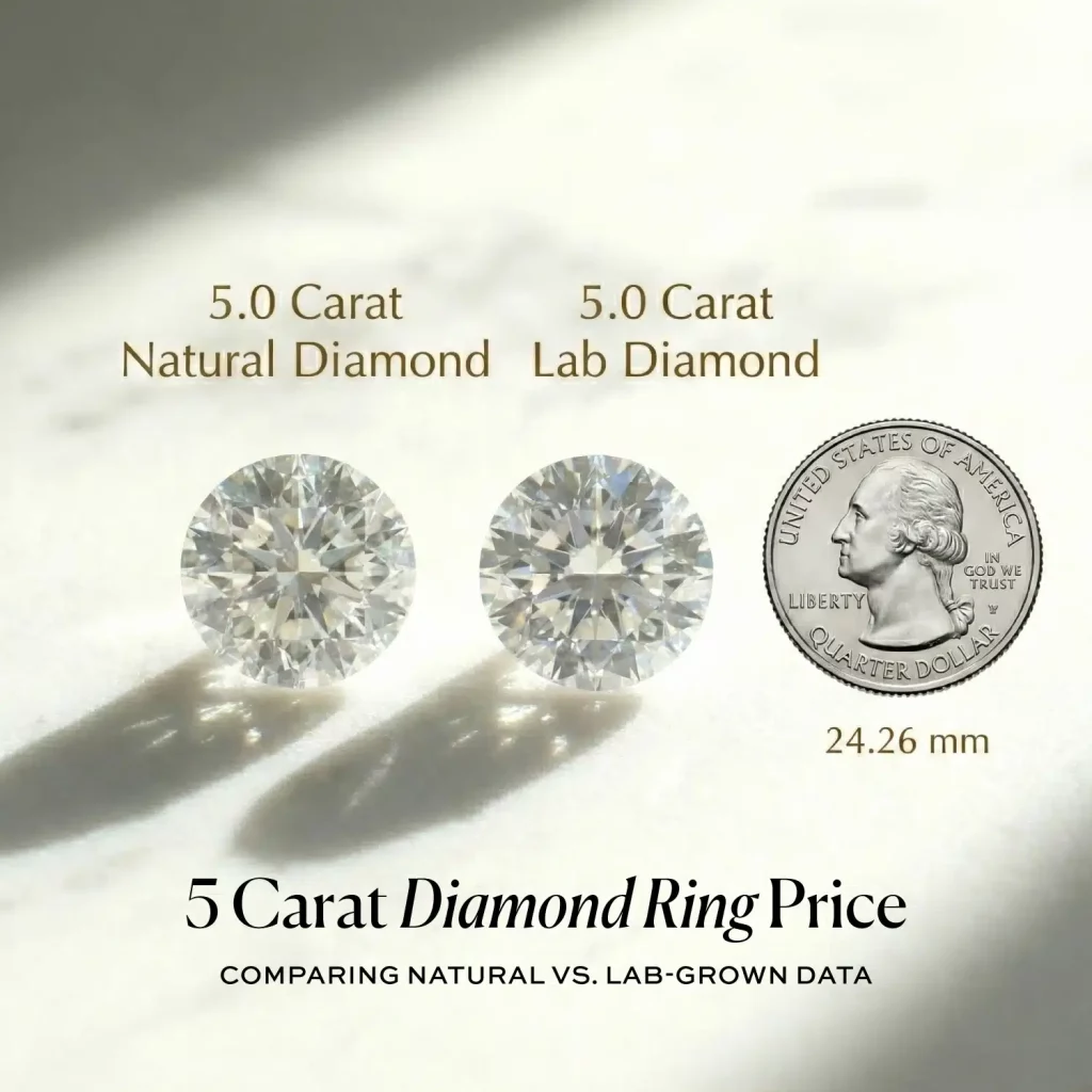 5 Carat Diamond Ring Price: Comparing Natural vs. Lab-Grown Data