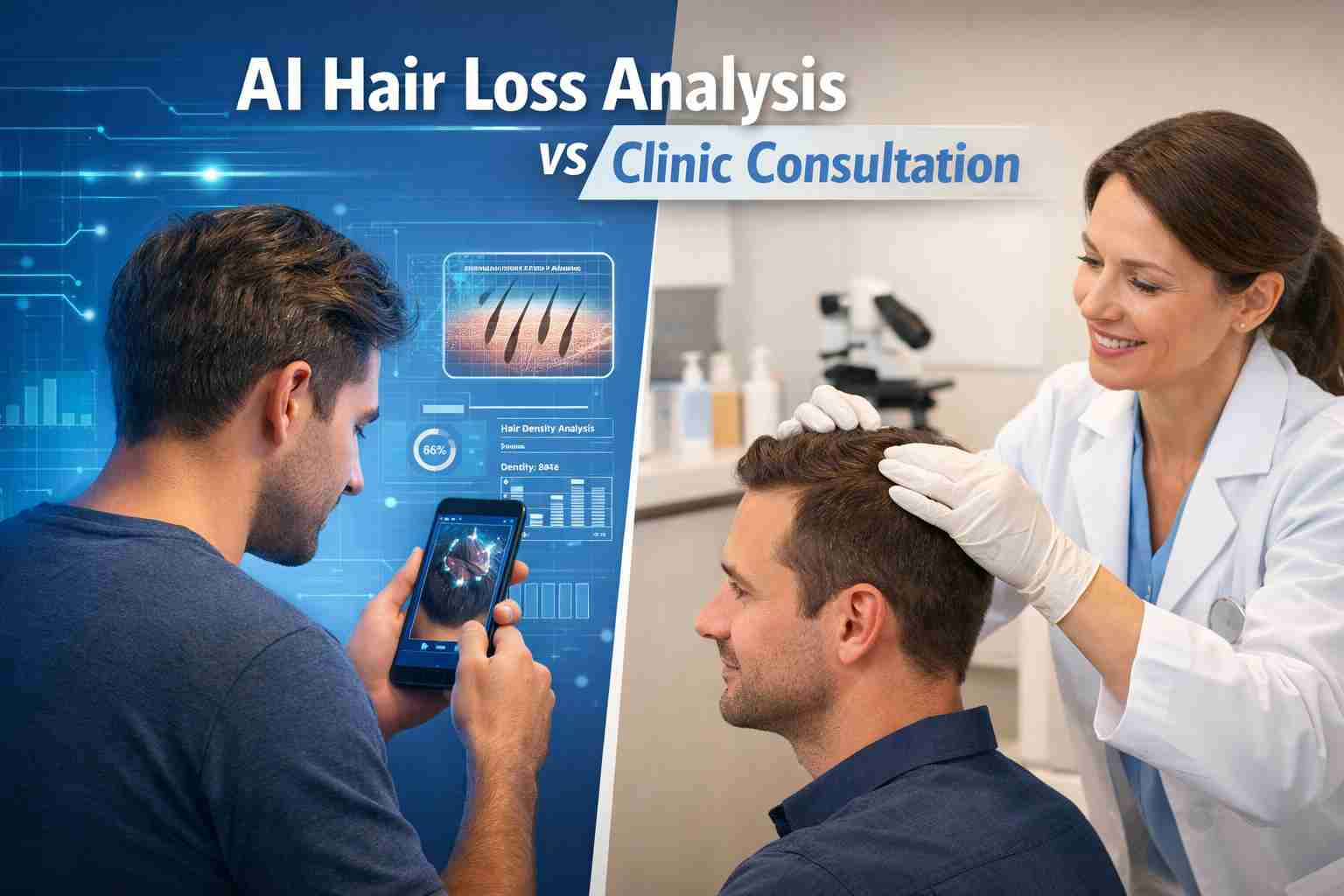 AI Hair Loss Analysis vs Clinic Consultation
