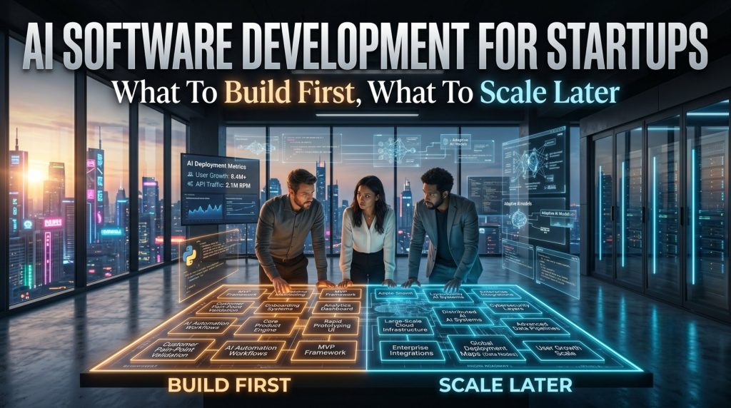 AI Software Development For Startups: What To Build First, What To Scale LaterĀ