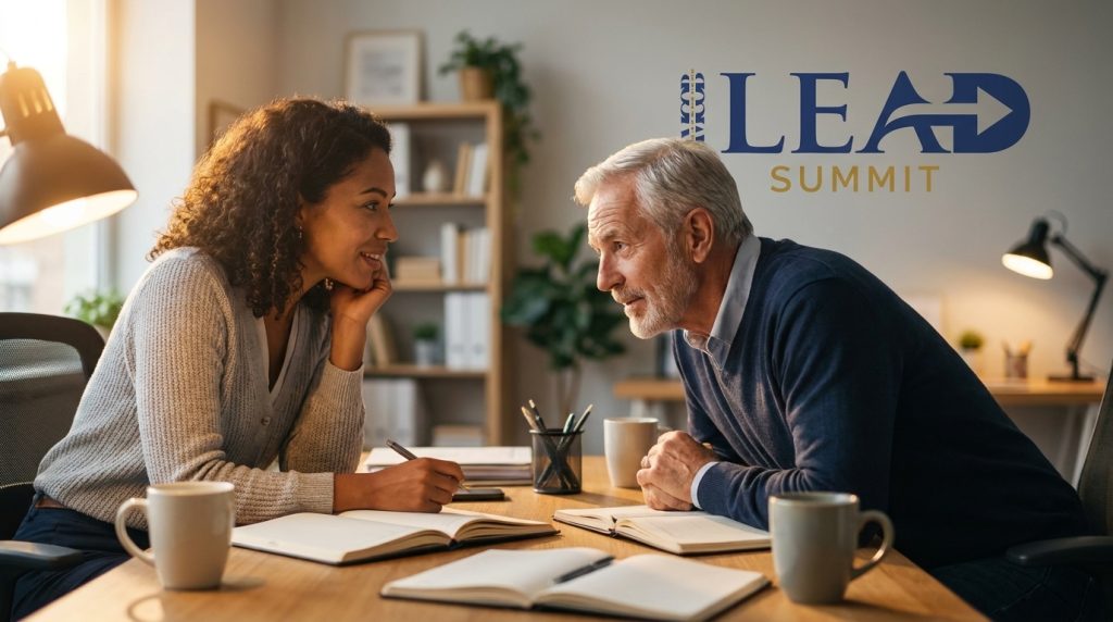 Business leader listening closely to a team member during an open conversation