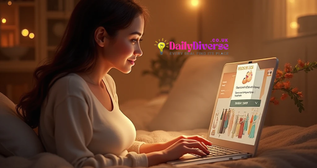 Parent shopping online for baby clothes using voucher codes