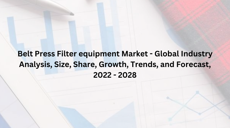 Belt Press Filter equipment Market - Global Industry Analysis, Size, Share, Growth, Trends, and Forecast, 2022 - 2028