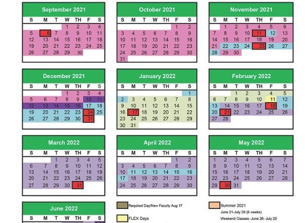 CSULB Academic Calendar - Fall 2021