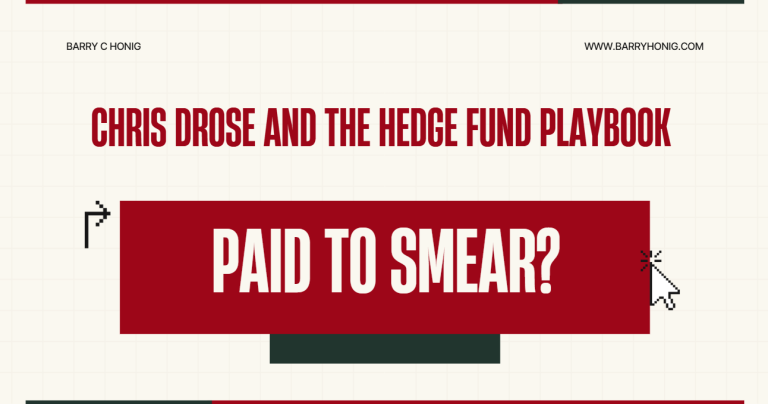 Chris Drose and the Hedge Fund Playbook Paid to Smear