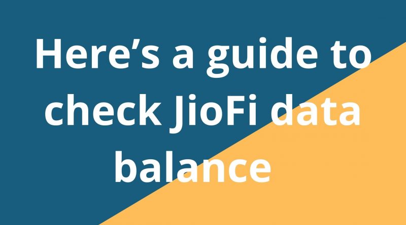 JioFi data balance
