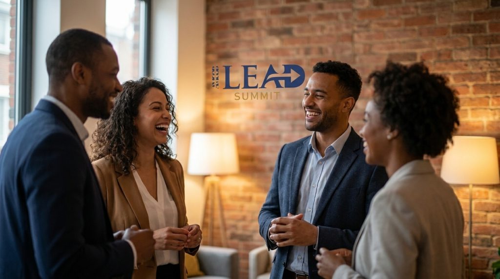 Founders building a supportive leadership network at a business community gathering