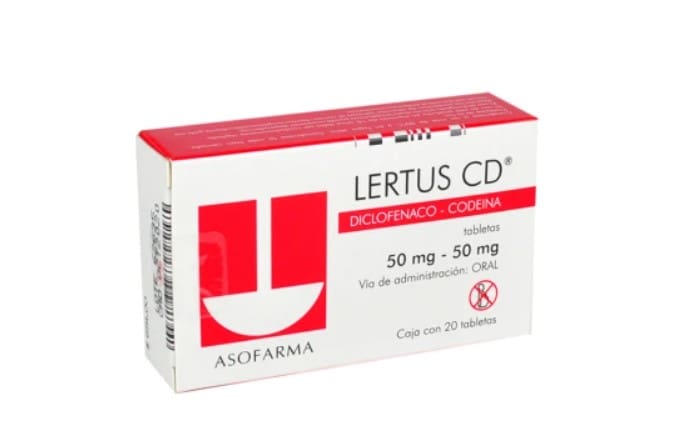 Lertus CD Diclofenac Sodium and Codeine 50/50 mg product page at Acute Pharmacy