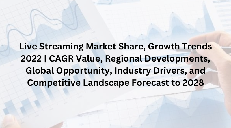 Live Streaming Market Share, Growth Trends 2022 | CAGR Value, Regional Developments, Global Opportunity, Industry Drivers, and Competitive Landscape Forecast to 2028