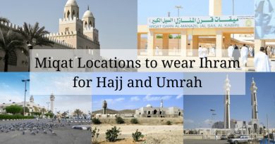 Miqat Locations to wear Ihram for Hajj and Umrah