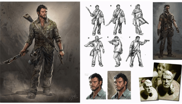 Joel The last of us character 3d model process