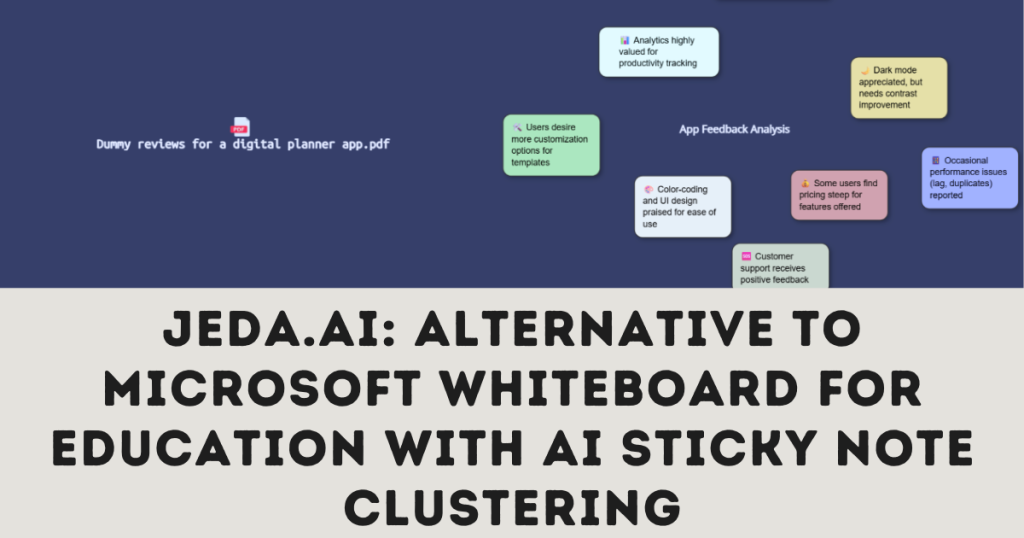 Alternative to Microsoft Whiteboard for Education with AI sticky note clustering