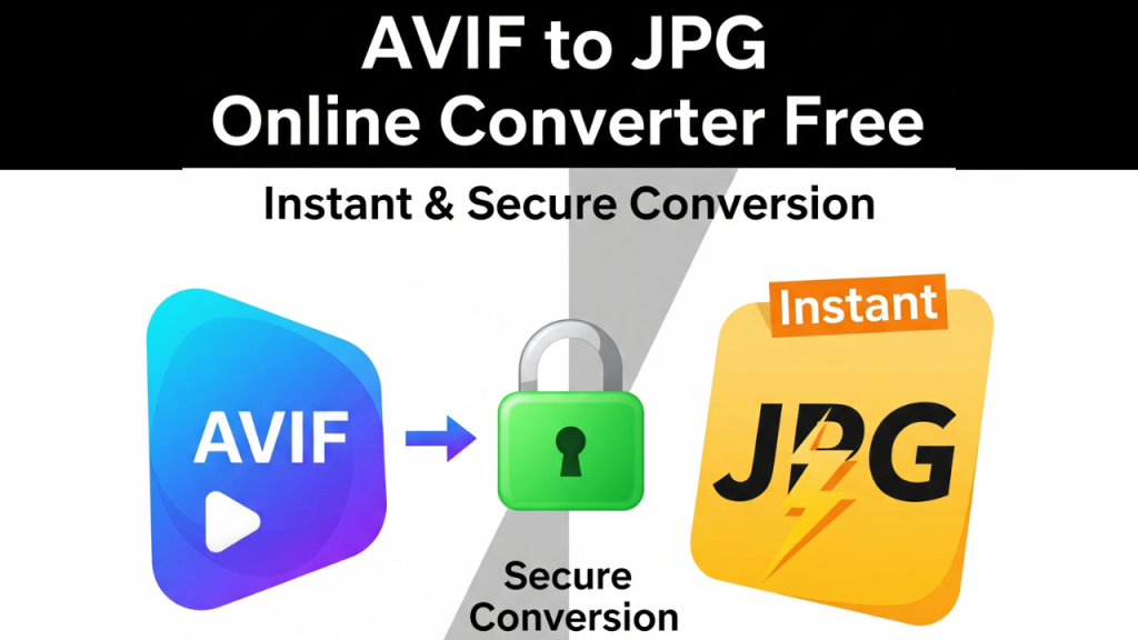 A step-by-step animation of using an AVIF to JPG online converter free.