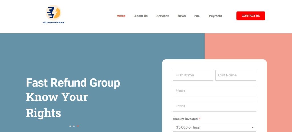 : Fast Refund Group website