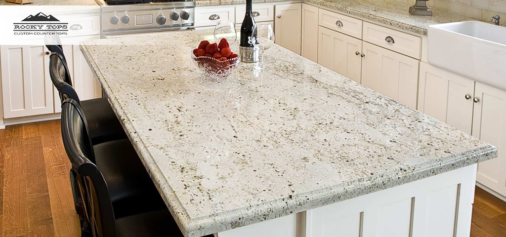 kitchen countertop made with colonial white granite.