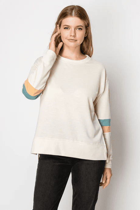 color block striped shirt