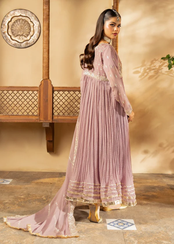 Chiffon Pishwas in Lilac by Maira Fashion
