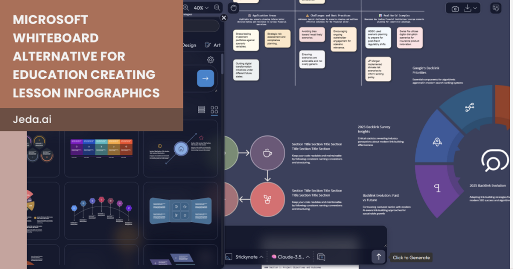 Microsoft Whiteboard Alternative for Education creating lesson infographics