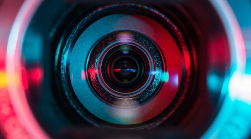 lens of a video camera